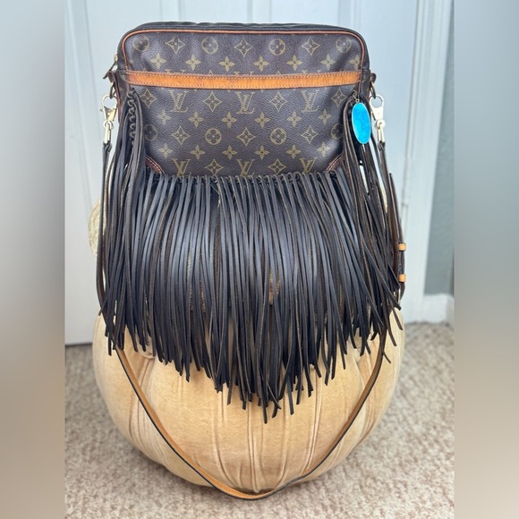 Louis Vuitton Vintage Brown Monogram Crossbody Bag with Fringe - Picture 1 of 16